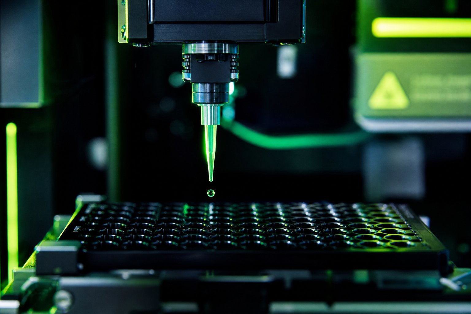 Automated droplet dispensing into a microplate well